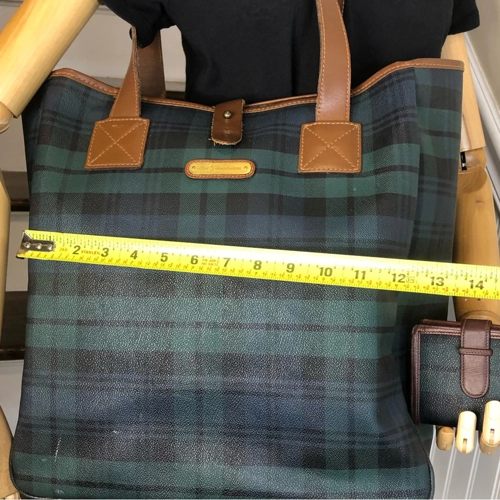 RALPH LAUREN Black Watch Waxed Leather Coated Canvas Activity Baby Toddler Bag